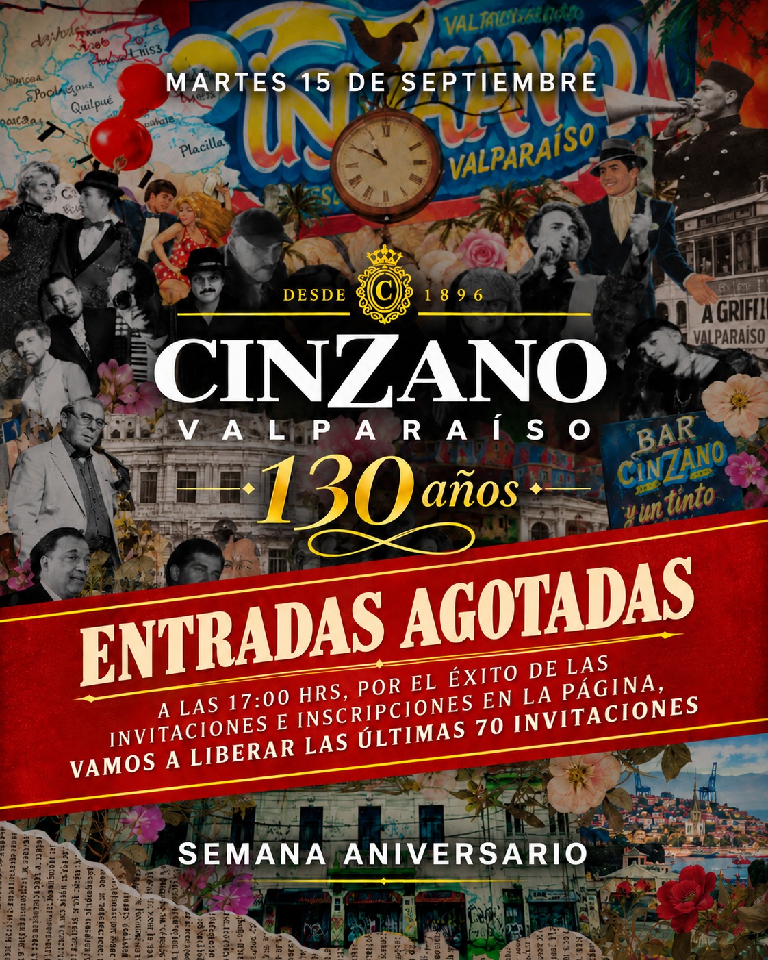 Cinzano 130 años: entradas agotadas, a las 17:00 liberamos las últimas 70 invitaciones